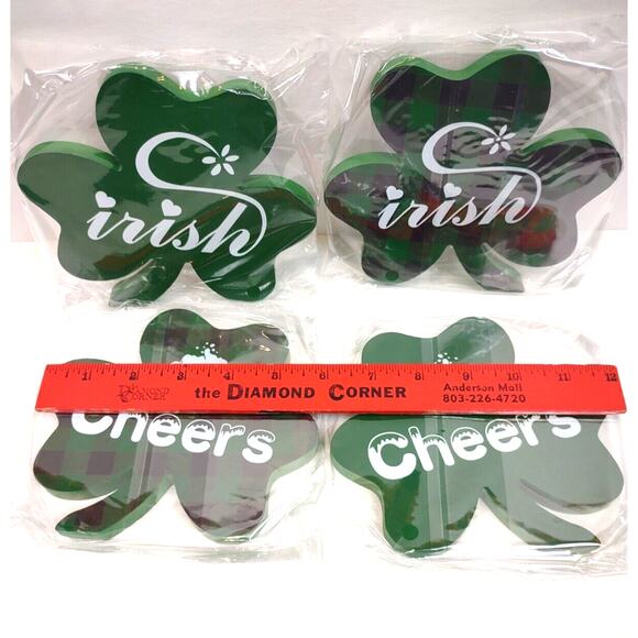 Jetec St. Patrick's Day Freestanding Shamrock Decor 4 Pieces Wooden Shamrock - Picture 2 of 8